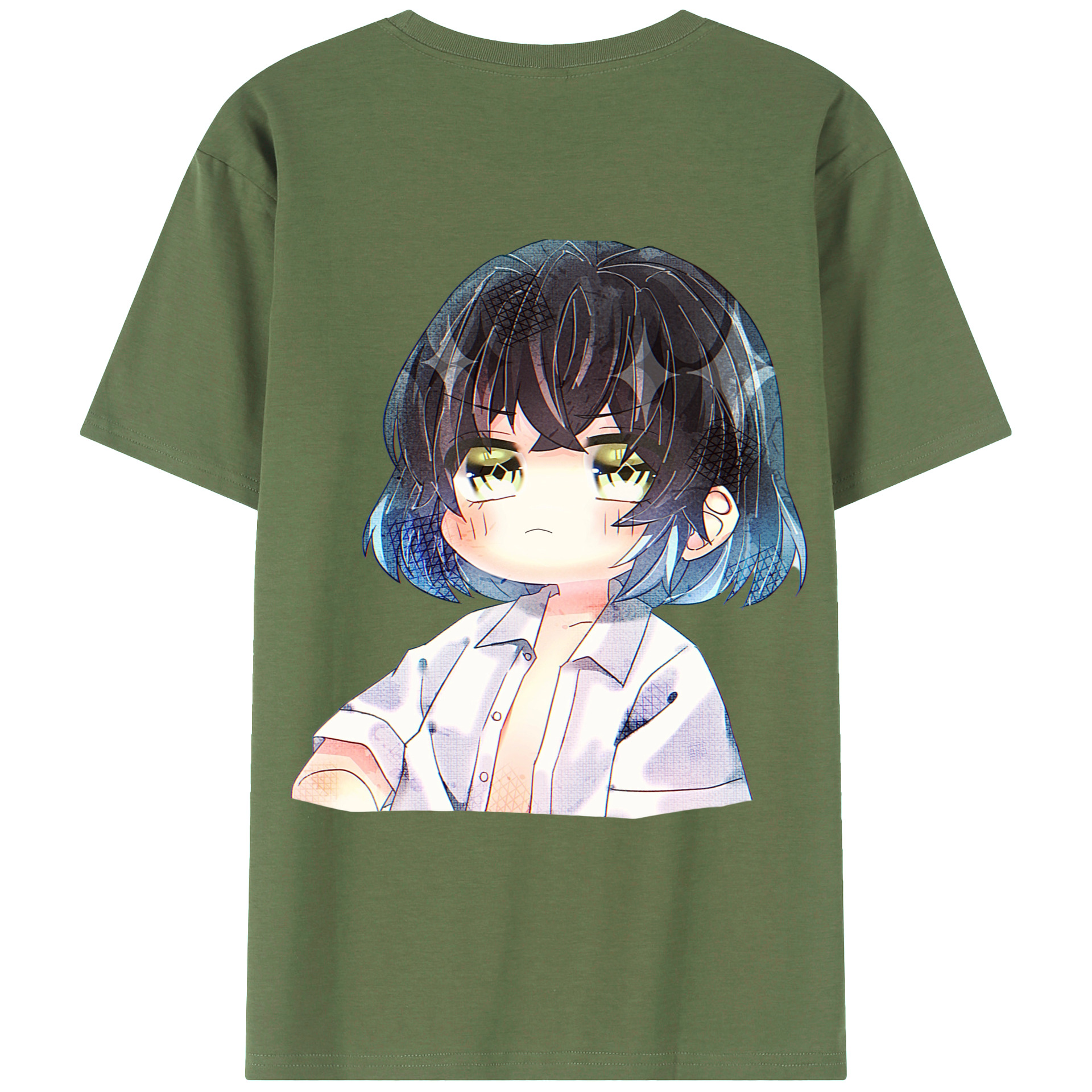 （画像用） 鬼滅の刃（きめつのやいば）嘴平 伊之助／はしびら いのすけ Hashibira Inosuke 綿100％ メンズ半袖Tシャツ（バックプリント） 通気性